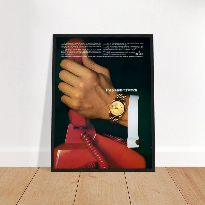 Rolex Day-Date The President's Watch Vintage Poster Ad