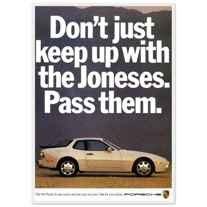 Porsche Turbo 944 Vintage Ad Poster