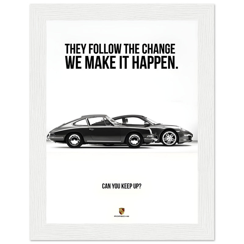 Porsche Can You Keep Up Vintage Poster Ad