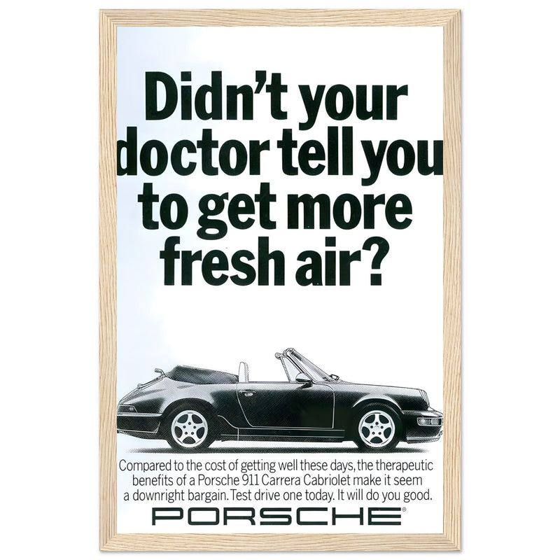 Porsche 911 Fresh Air Vintage Poster Ad