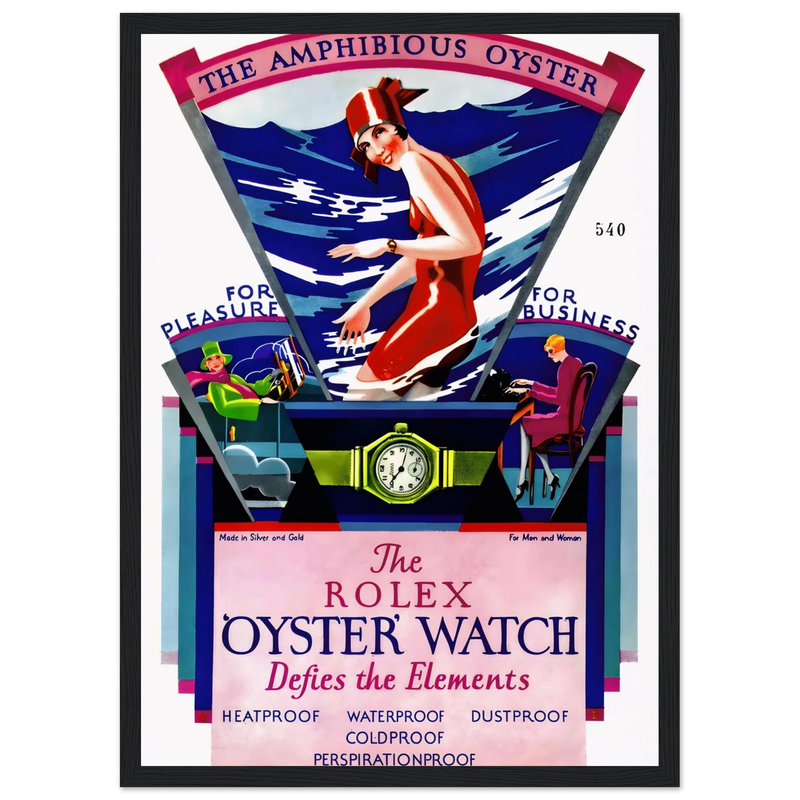 Rolex Amphibious Oyster Vintage Poster