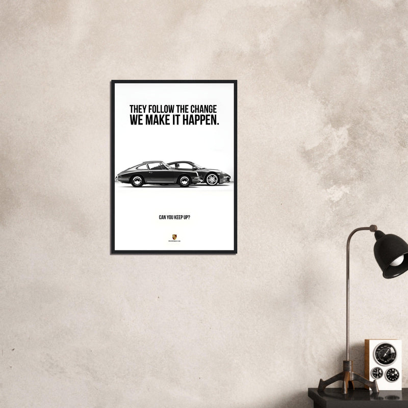 Porsche Can You Keep Up Vintage Poster Ad