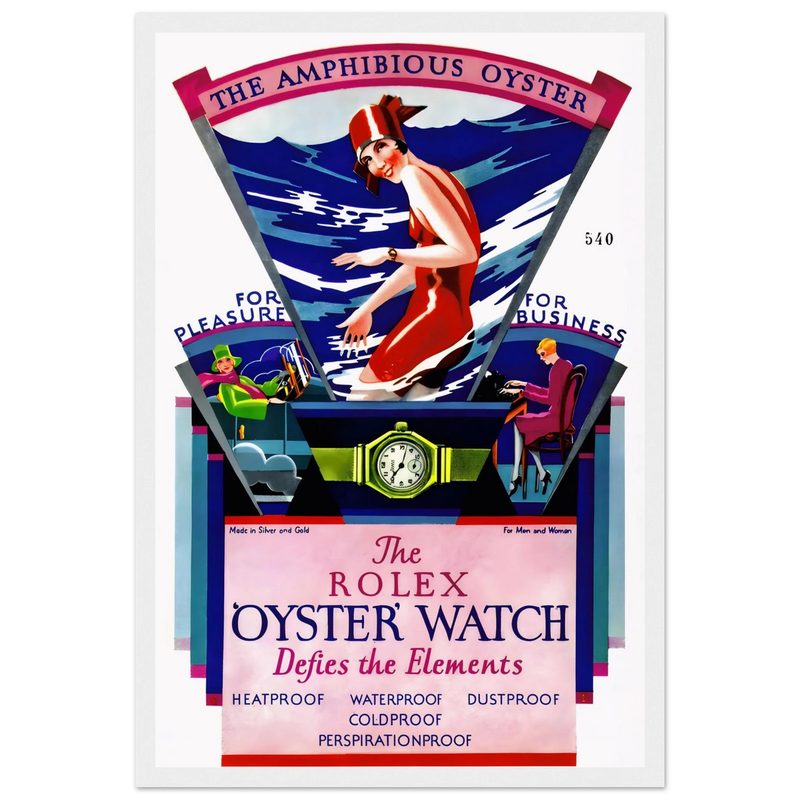 Rolex Amphibious Oyster Vintage Poster
