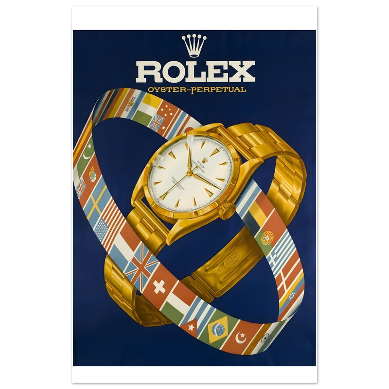 Rolex Advertising Golden Age Oyster Perpetual Vintage Poster