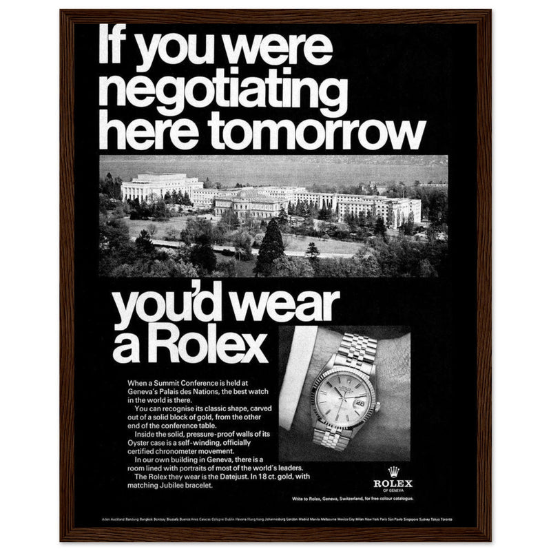 Rolex Datejust Geneva Vintage Poster Ad