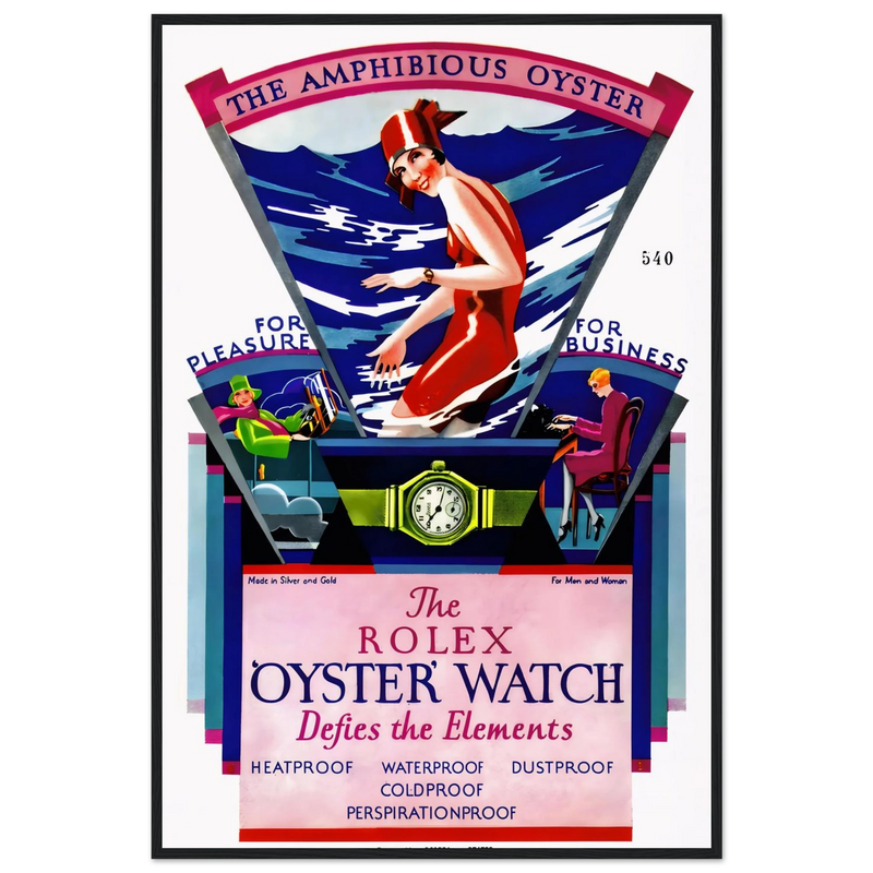 Rolex Amphibious Oyster Vintage Poster