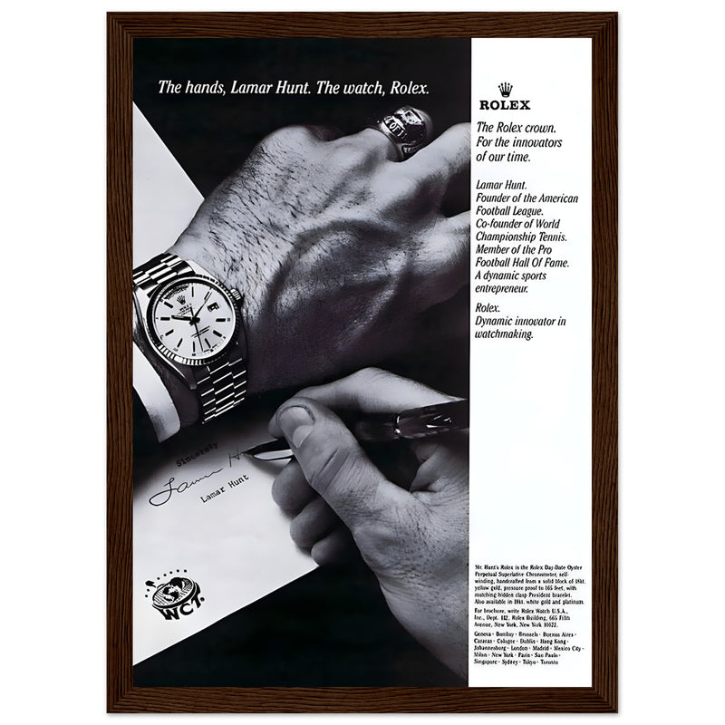 Rolex Lamar Hunt Vintage Poster Ad