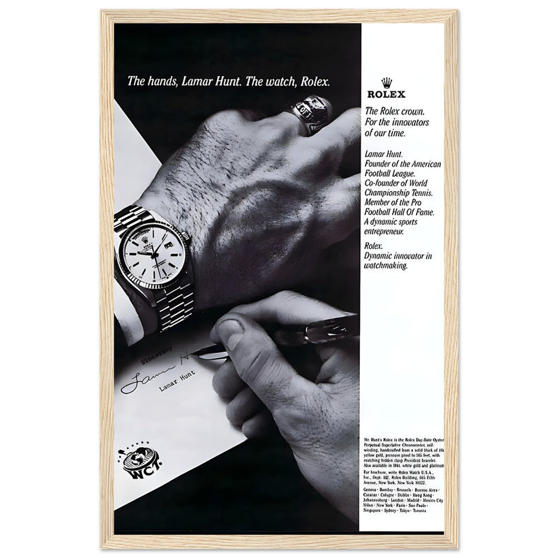 Rolex Lamar Hunt Vintage Poster Ad