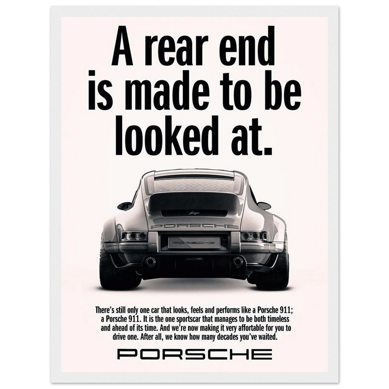 Porsche 911 Vintage Poster - Rear End