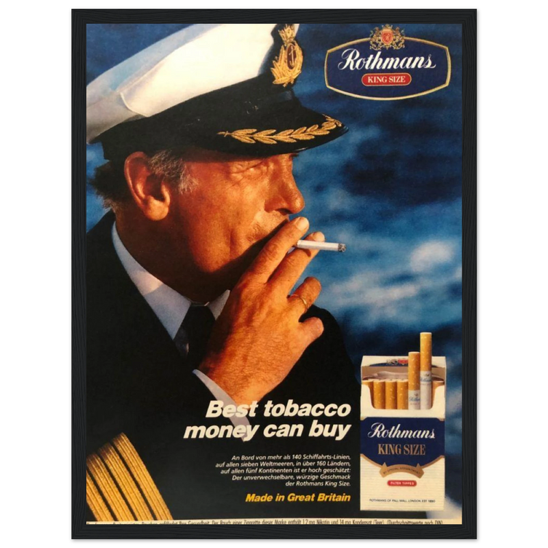 Rothmans King Size Best Tobacco Money Can Buy Vintage Poster Ad