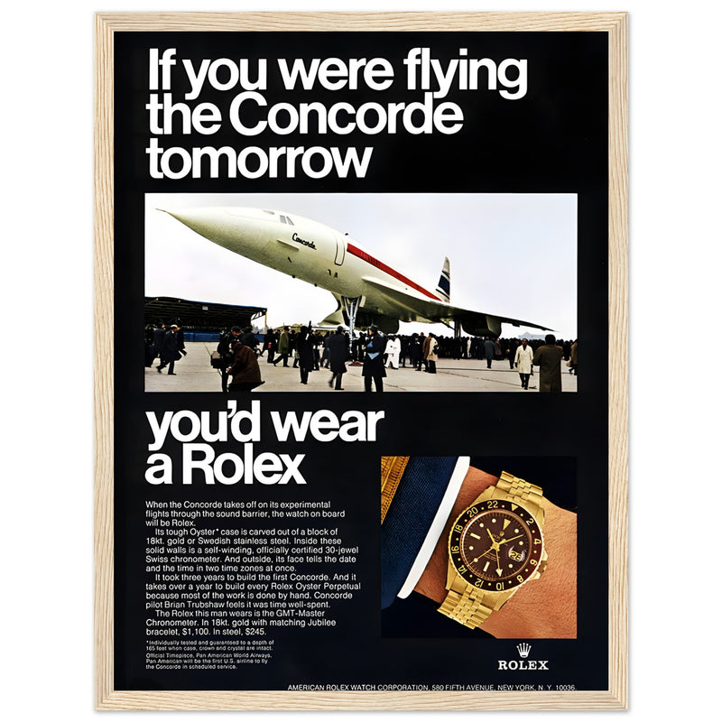 Rolex Oyster Perpetual Concorde Vintage Poster Ad