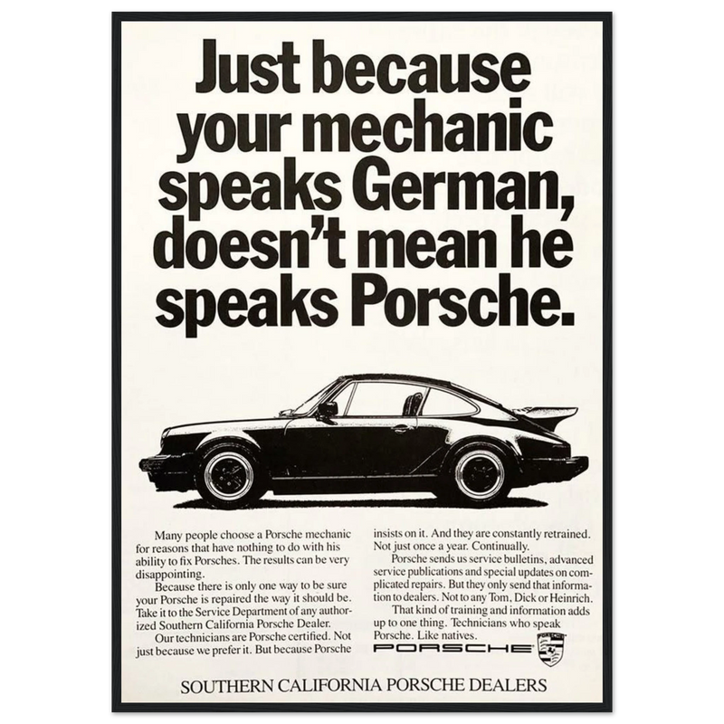 Porsche - German Speaking Vintage Poster