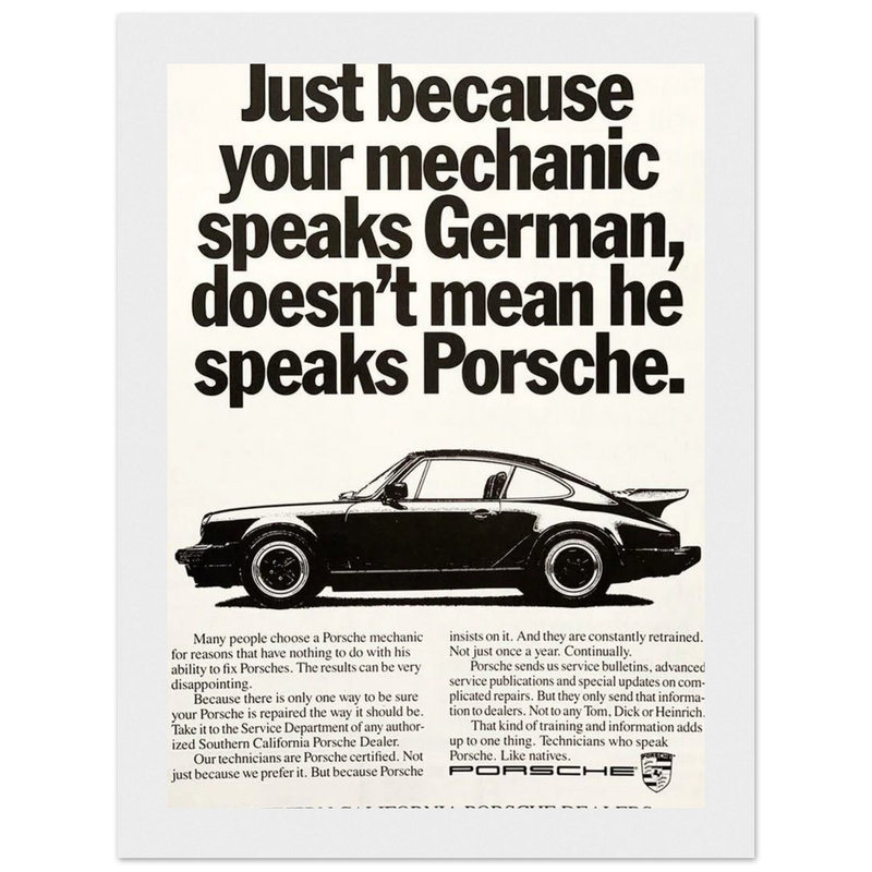 Porsche - German Speaking Vintage Poster
