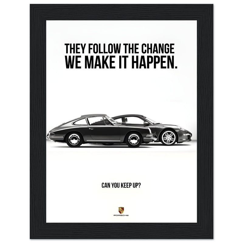 Porsche Can You Keep Up Vintage Poster Ad