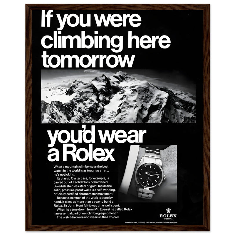 Rolex Explorer Everest Vintage Poster Ad
