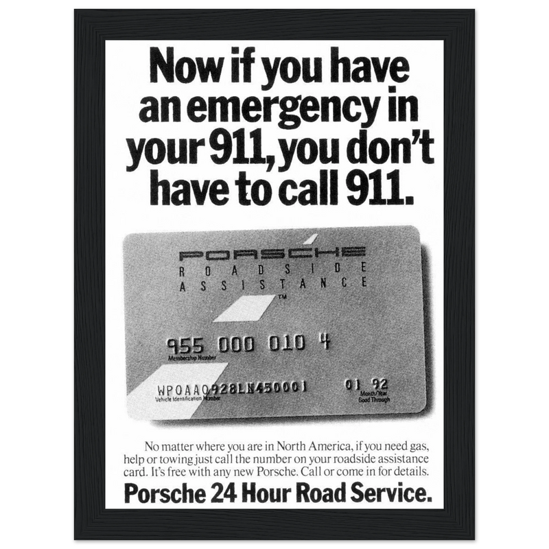 Porche 24 Road Assistance Vintage Poster Ad