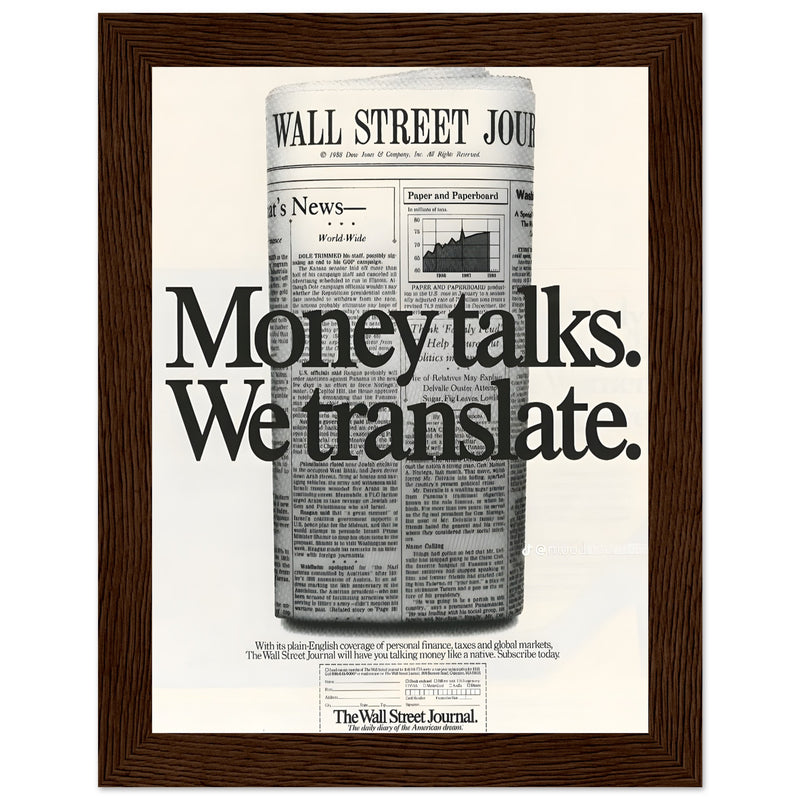 Wall Street Journal 1988 Vintage Poster Ad