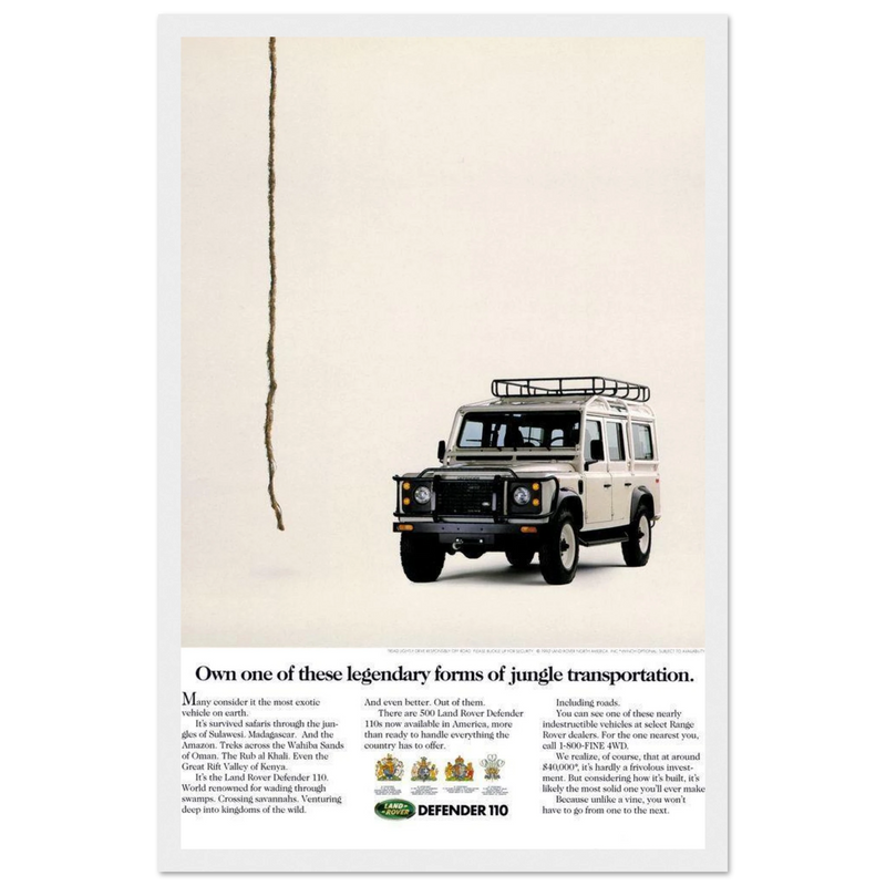 Land Rover Defender Vintage Poster