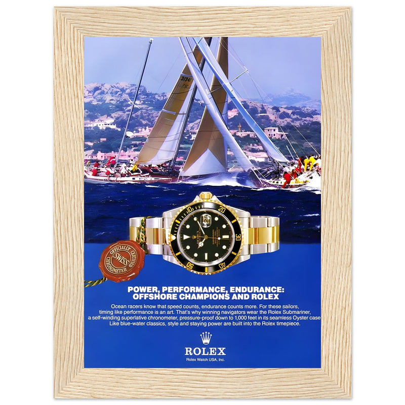Rolex Submariner Offshore Champions Vintage Poster Ad