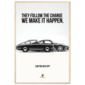 Porsche Can You Keep Up Vintage Poster Ad