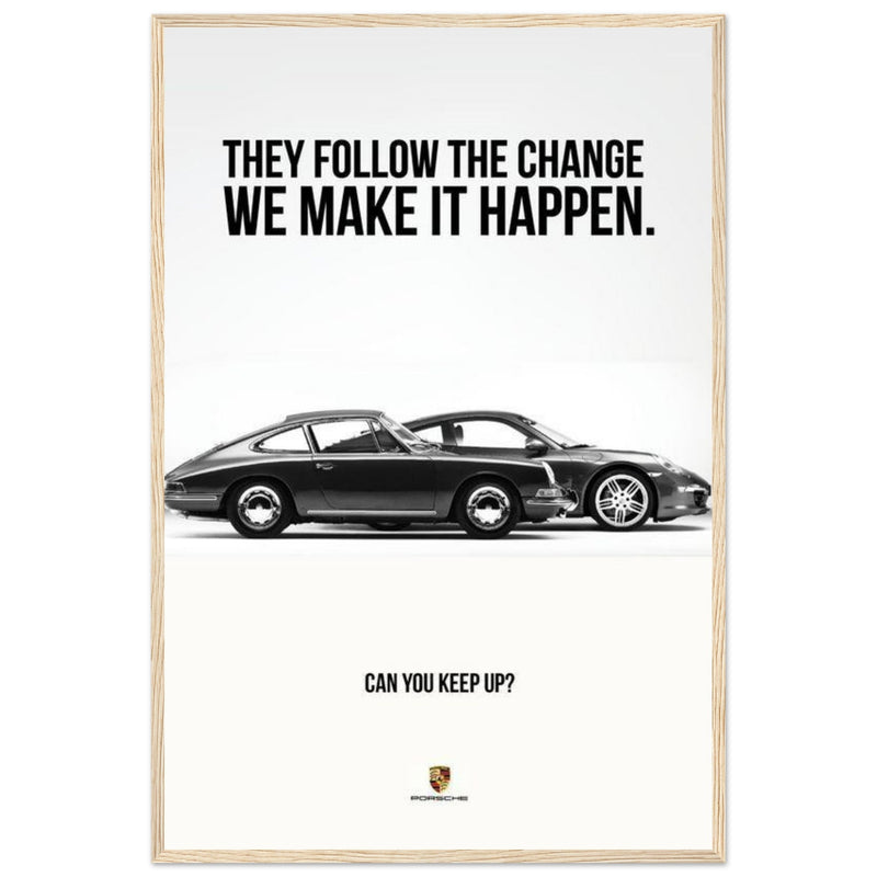 Porsche Can You Keep Up Vintage Poster Ad
