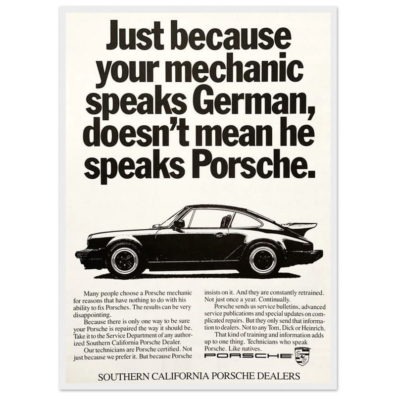 Porsche - German Speaking Vintage Poster