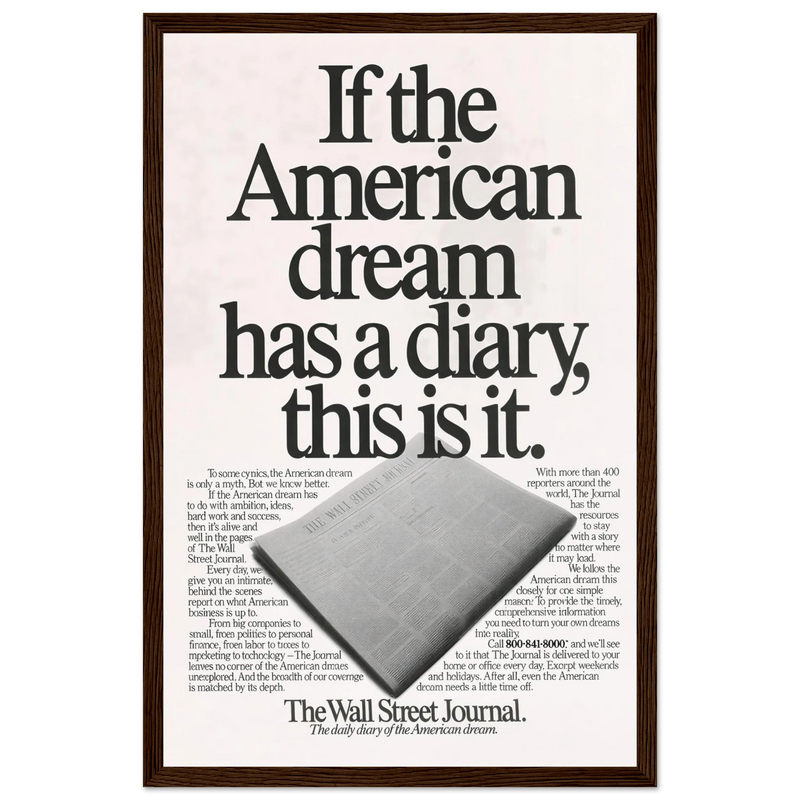 Wall Street Journal Vintage Poster Ad - American Dream Diary