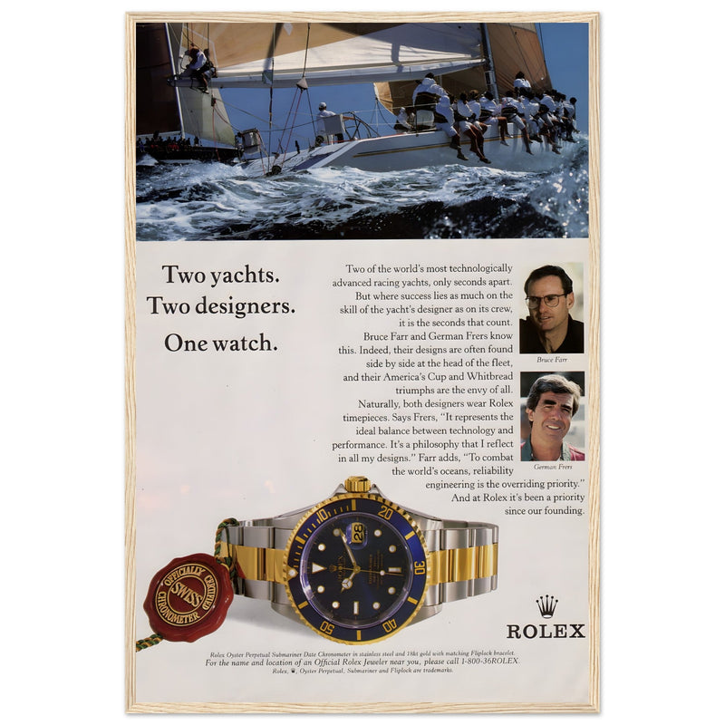 Rolex Yacht Submariner Vintage Poster Ad