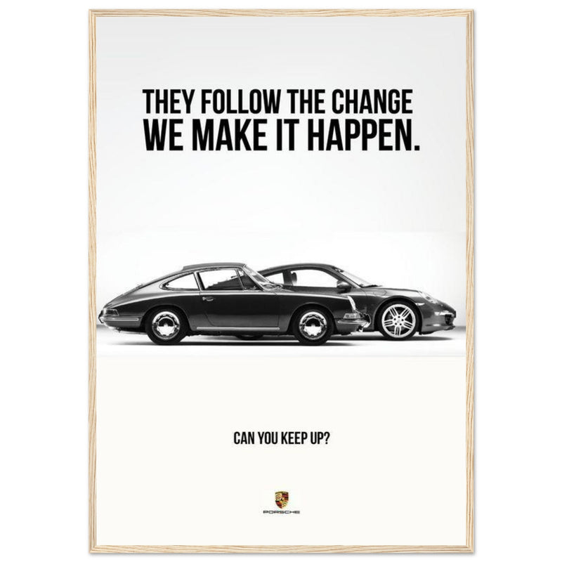 Porsche Can You Keep Up Vintage Poster Ad