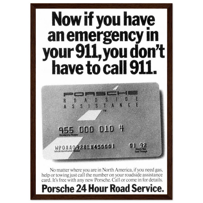 Porche 24 Road Assistance Vintage Poster Ad