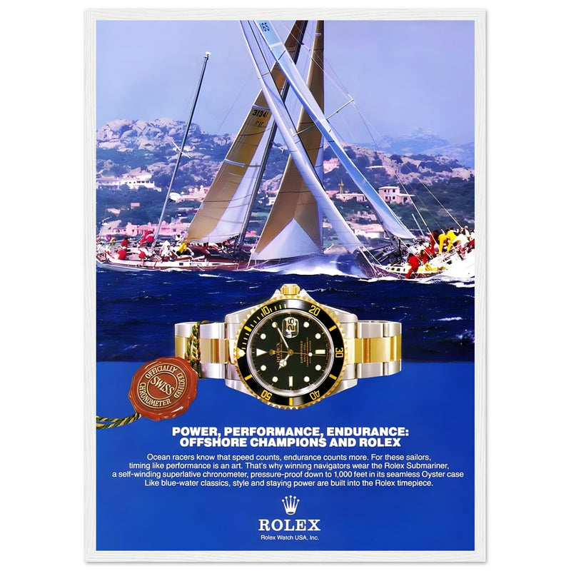 Rolex Submariner Offshore Champions Vintage Poster Ad