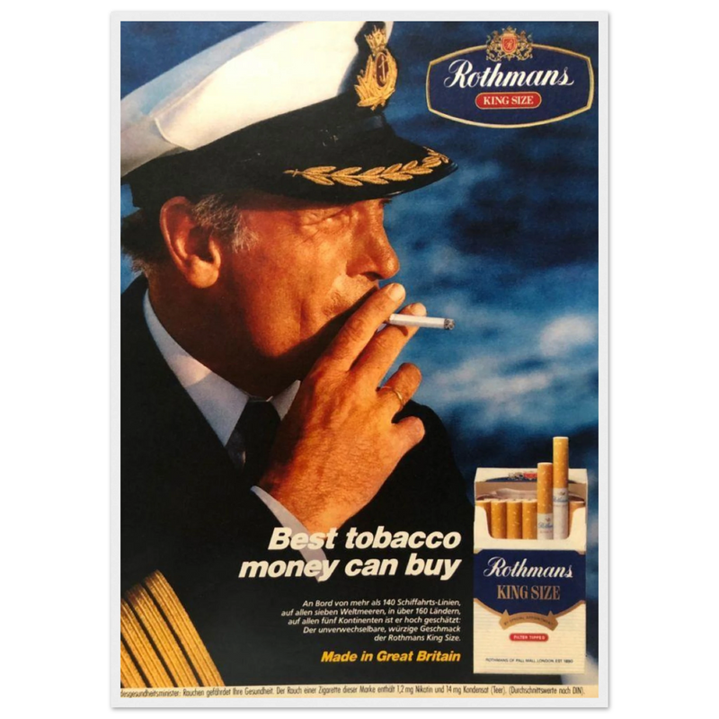 Rothmans King Size Best Tobacco Money Can Buy Vintage Poster Ad