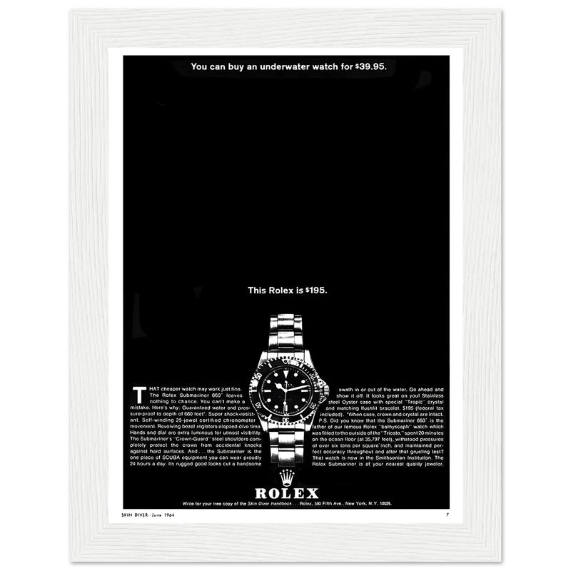 Rolex Submariner Vintage Poster Ad