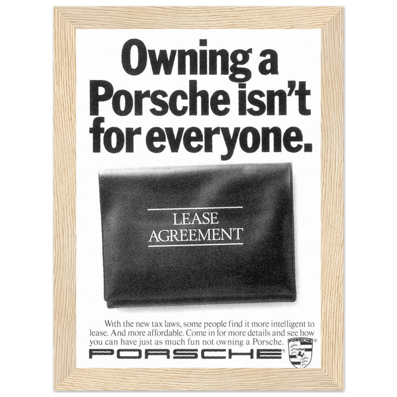 Porsche - It's not for everyone Vintage Poster Ad