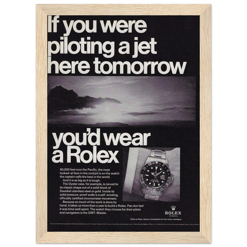 Rolex Jet Pilot Vintage Poster Ad