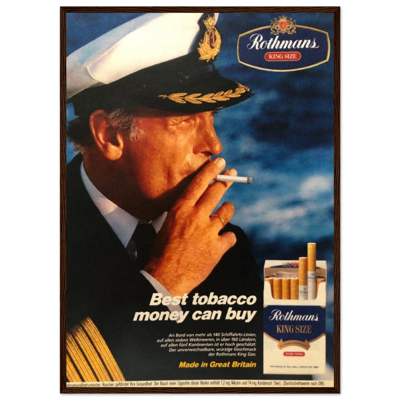 Rothmans King Size Best Tobacco Money Can Buy Vintage Poster Ad