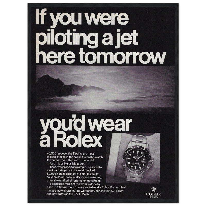 Rolex Jet Pilot Vintage Poster Ad