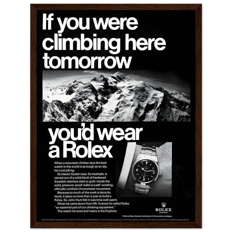 Rolex Explorer Everest Vintage Poster Ad