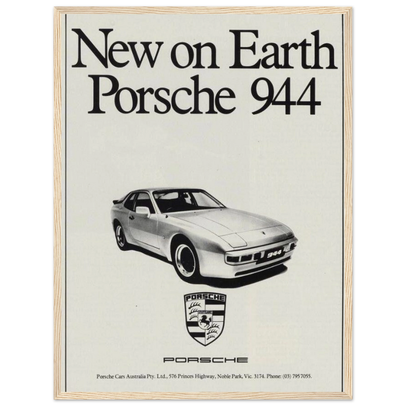 Porsche 944 New on Earth Vintage Poster Ad