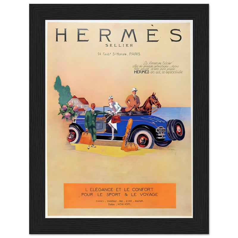 Hermes Paris Car Vintage Poster Ad