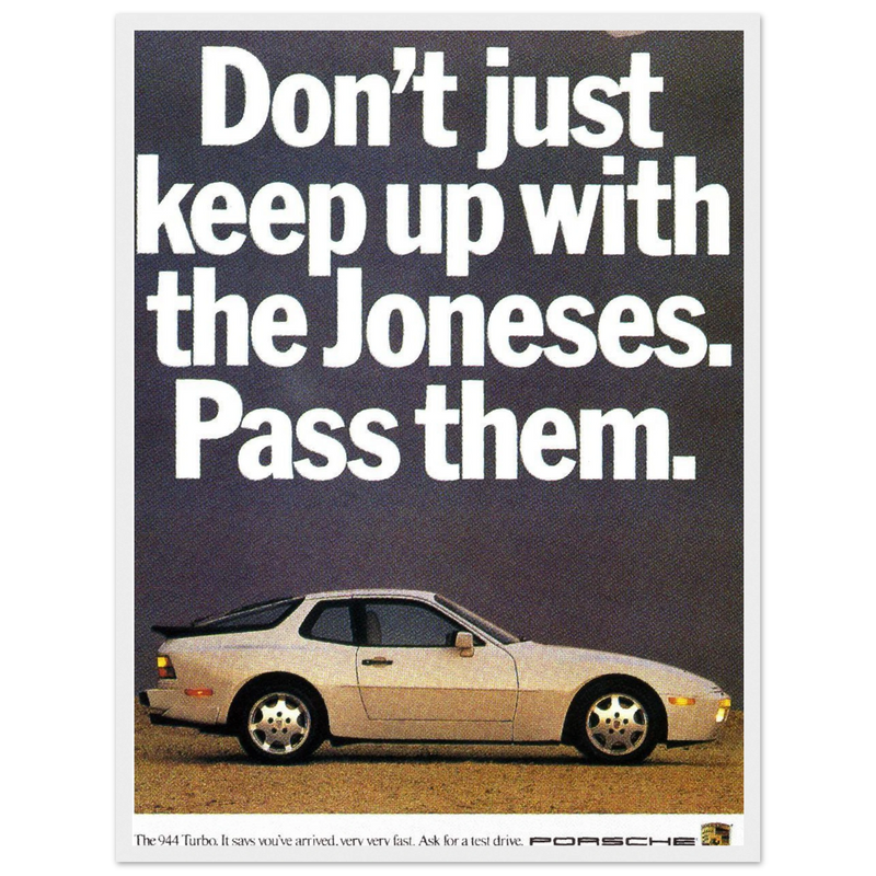 Porsche Turbo 944 Vintage Ad Poster