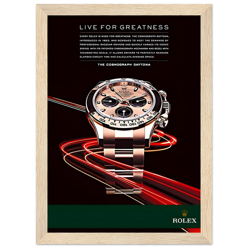 Rolex Live For Greatness Vintage Poster Ad