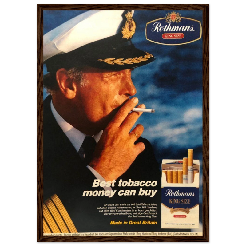 Rothmans King Size Best Tobacco Money Can Buy Vintage Poster Ad