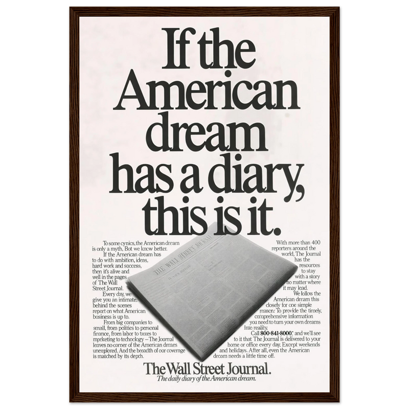 Wall Street Journal Vintage Poster Ad - American Dream Diary