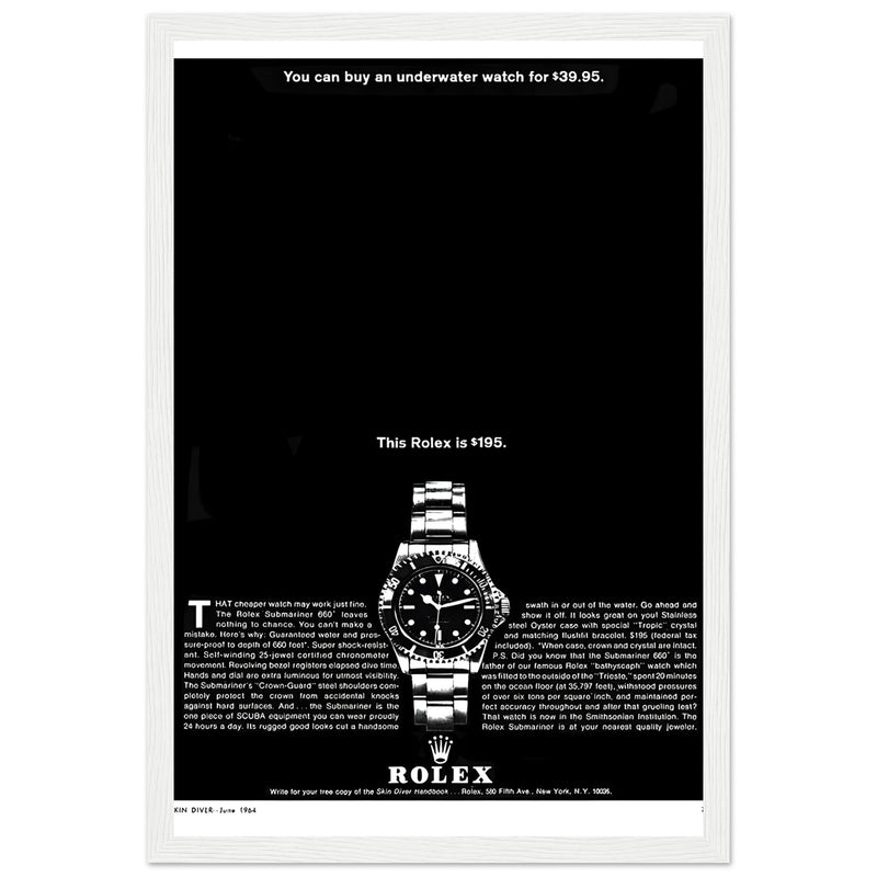 Rolex Submariner Vintage Poster Ad