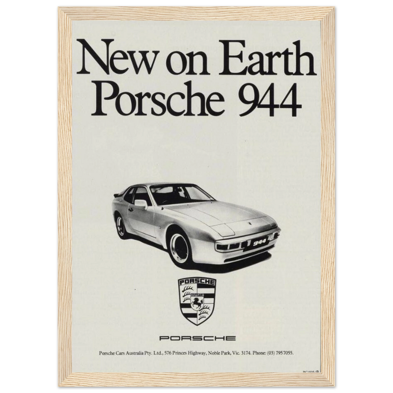 Porsche 944 New on Earth Vintage Poster Ad