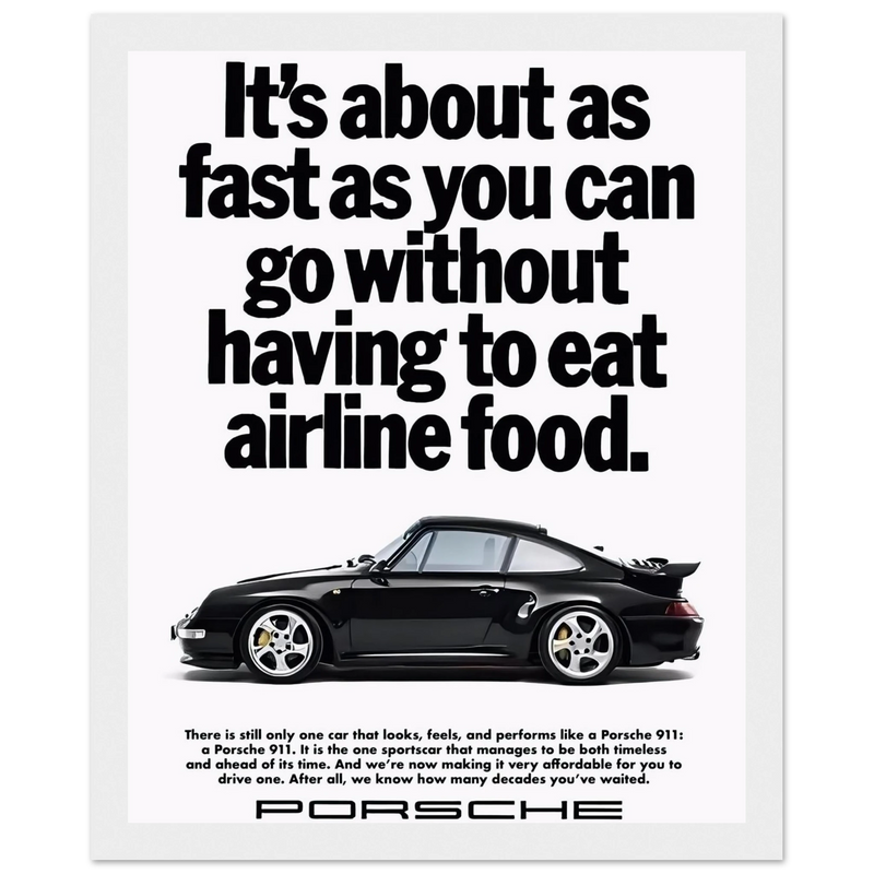 Porsche 911 Vintage Poster - Airline Food