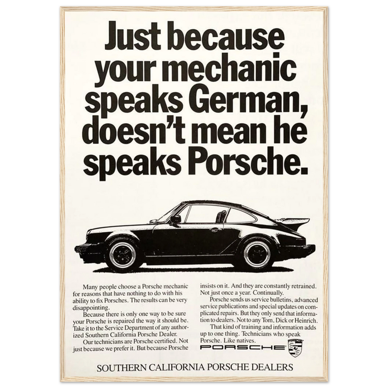 Porsche - German Speaking Vintage Poster