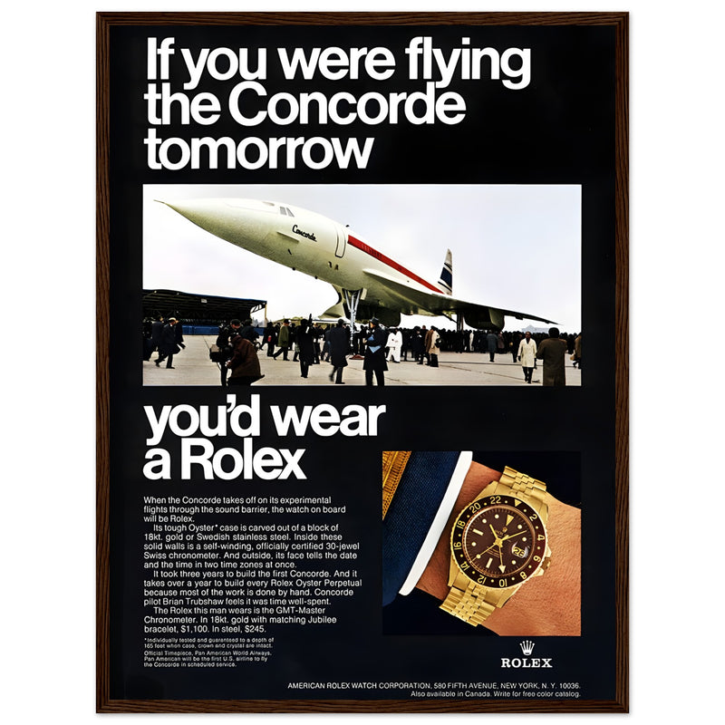 Rolex Oyster Perpetual Concorde Vintage Poster Ad