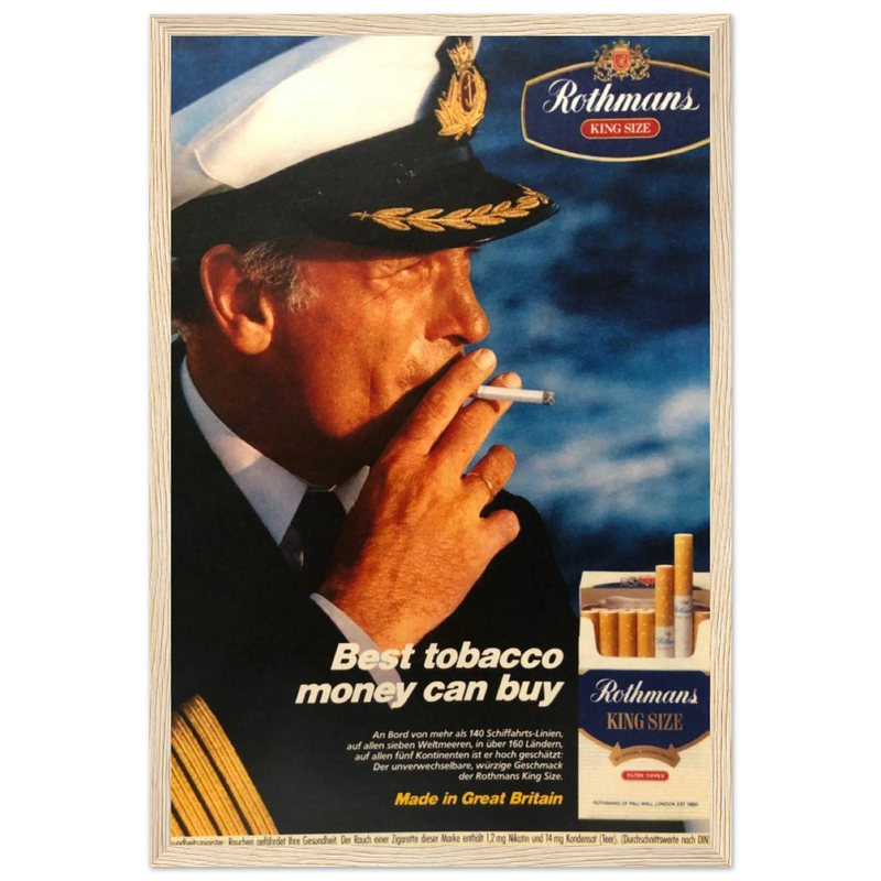 Rothmans King Size Best Tobacco Money Can Buy Vintage Poster Ad